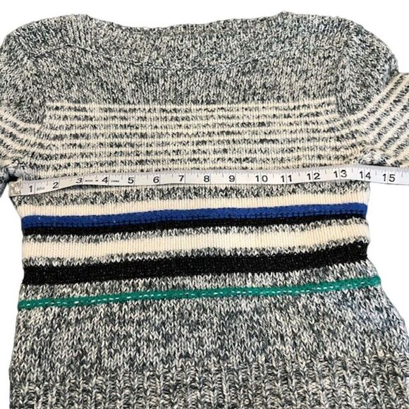 See By Chloe Wool Blend Nightfall Green Striped Half Slv Knit Sweater Size Small - Picture 9 of 11